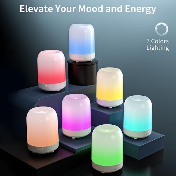 Essential Oil Diffuser 250ML – Quiet Aromatherapy Humidifier with LED & Auto-Off (White Pattern) - Image 4