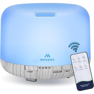 500ML Essential Oil Diffuser – Remote Control Aromatherapy Humidifier with Timer & Auto Shut-Off Grey