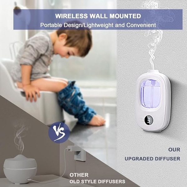 Bluebell Aroma Oils Refill, Wall Diffuser – Rechargeable Essential Oil Humidifier with 4 Mist Modes - Image 4