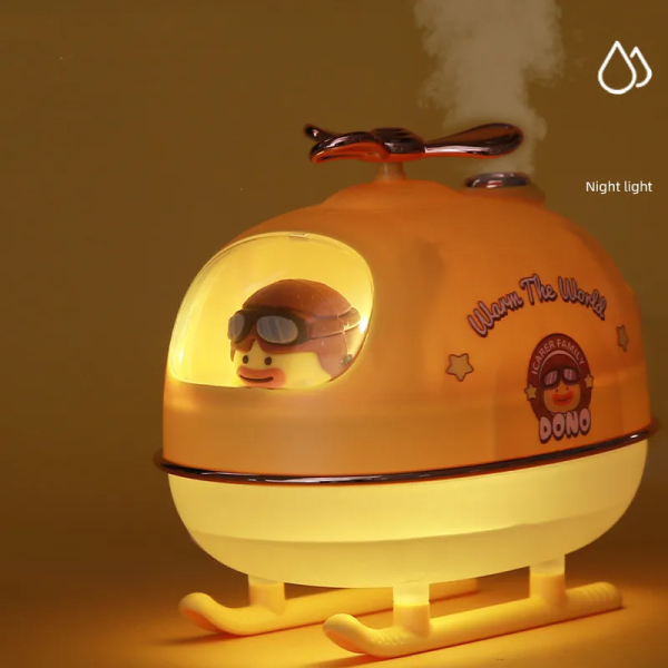 USB Mini Helicopter Air Humidifier Aroma Diffuser with Warm Light For Office Home Room Fragrance Ultrasonic Mist Maker Fogger - Image 2