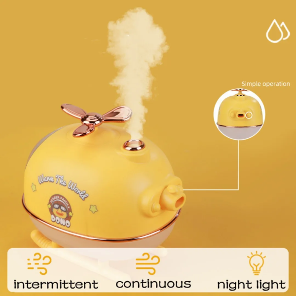 USB Mini Helicopter Air Humidifier Aroma Diffuser with Warm Light For Office Home Room Fragrance Ultrasonic Mist Maker Fogger - Image 3