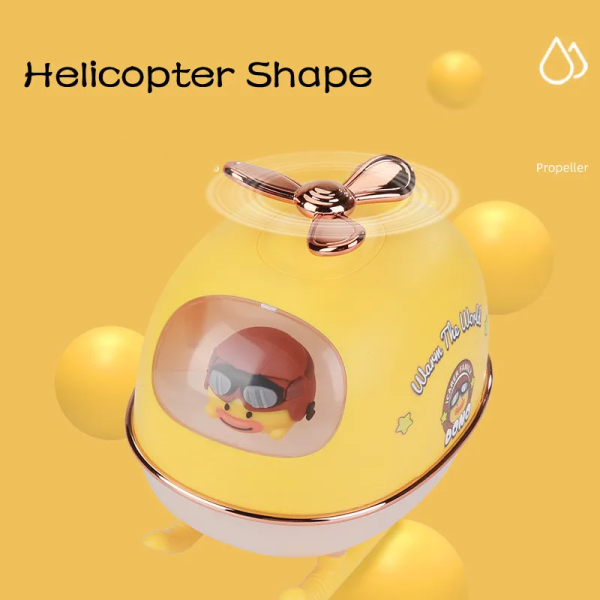USB Mini Helicopter Air Humidifier Aroma Diffuser with Warm Light For Office Home Room Fragrance Ultrasonic Mist Maker Fogger - Image 4